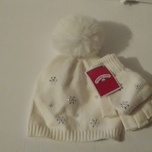 White Hat and gloves set